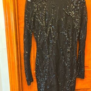 Elegant Black Sequin Dress